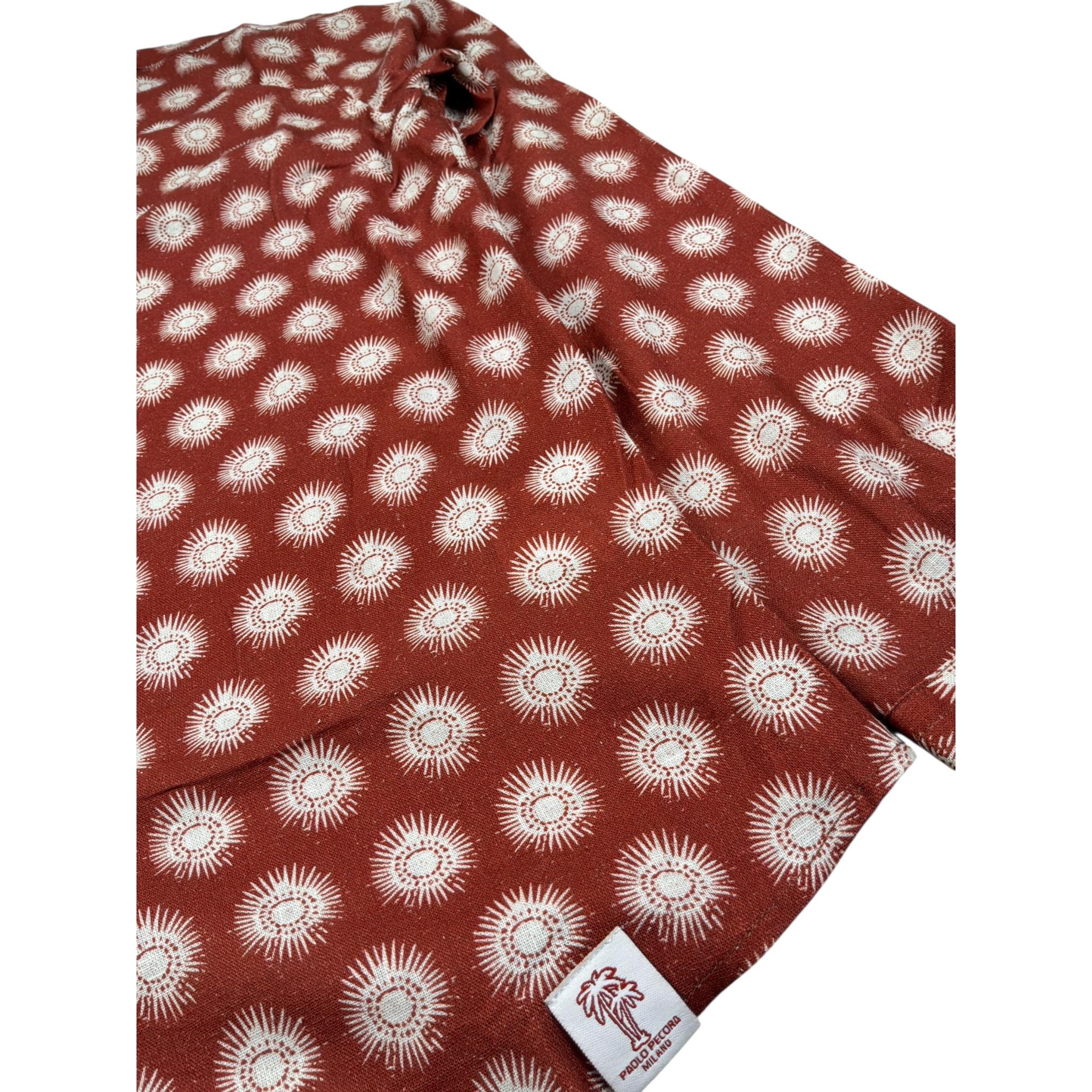 Paolo Pecora Camicia tinta unita con Fantasia Ruggine per Bambino P3700 RUGGINE PAOLO PECORA 