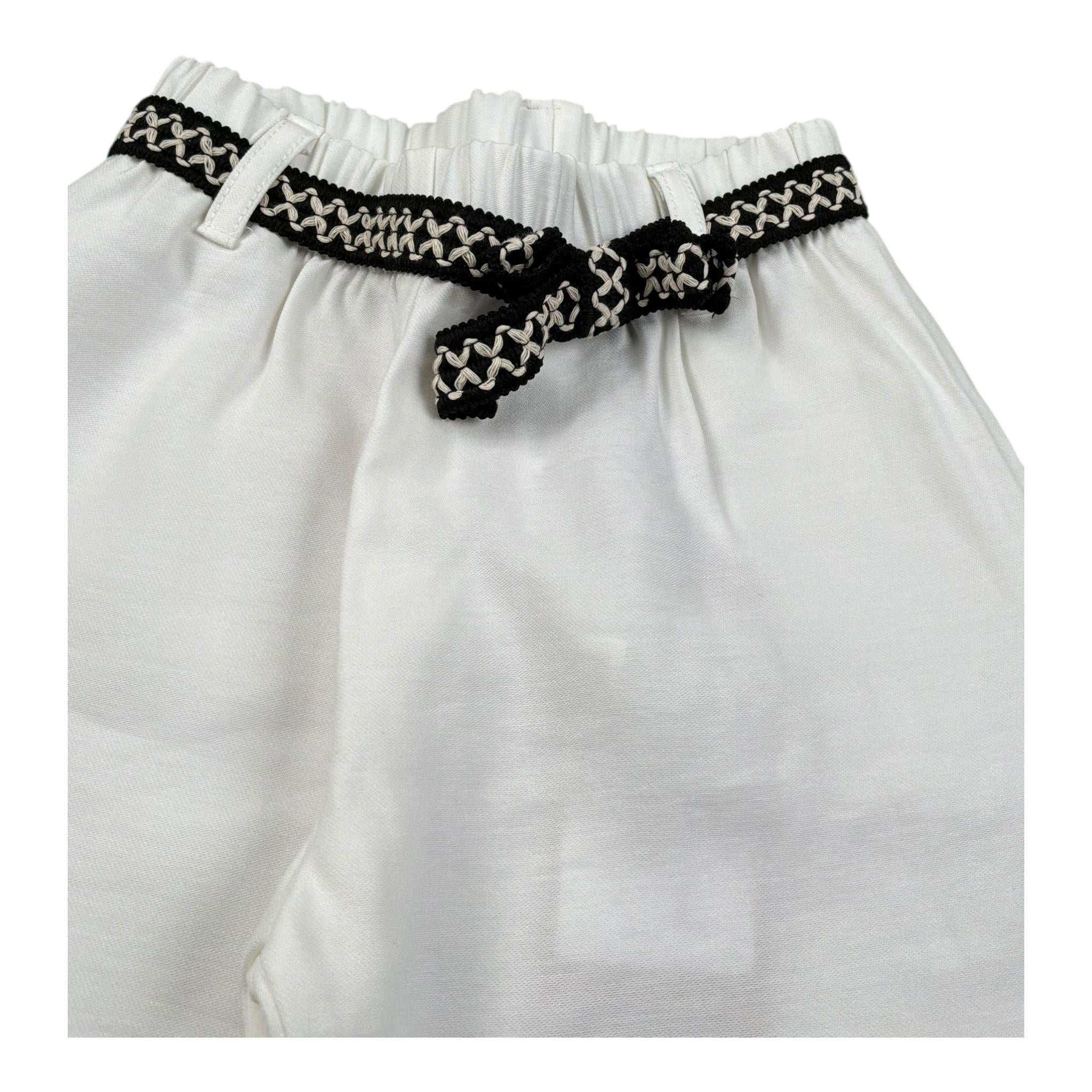 Please Pantalone Tinta Unita Modello Palazzo per Bambina PE66130G7 BIANCO PLEASE 