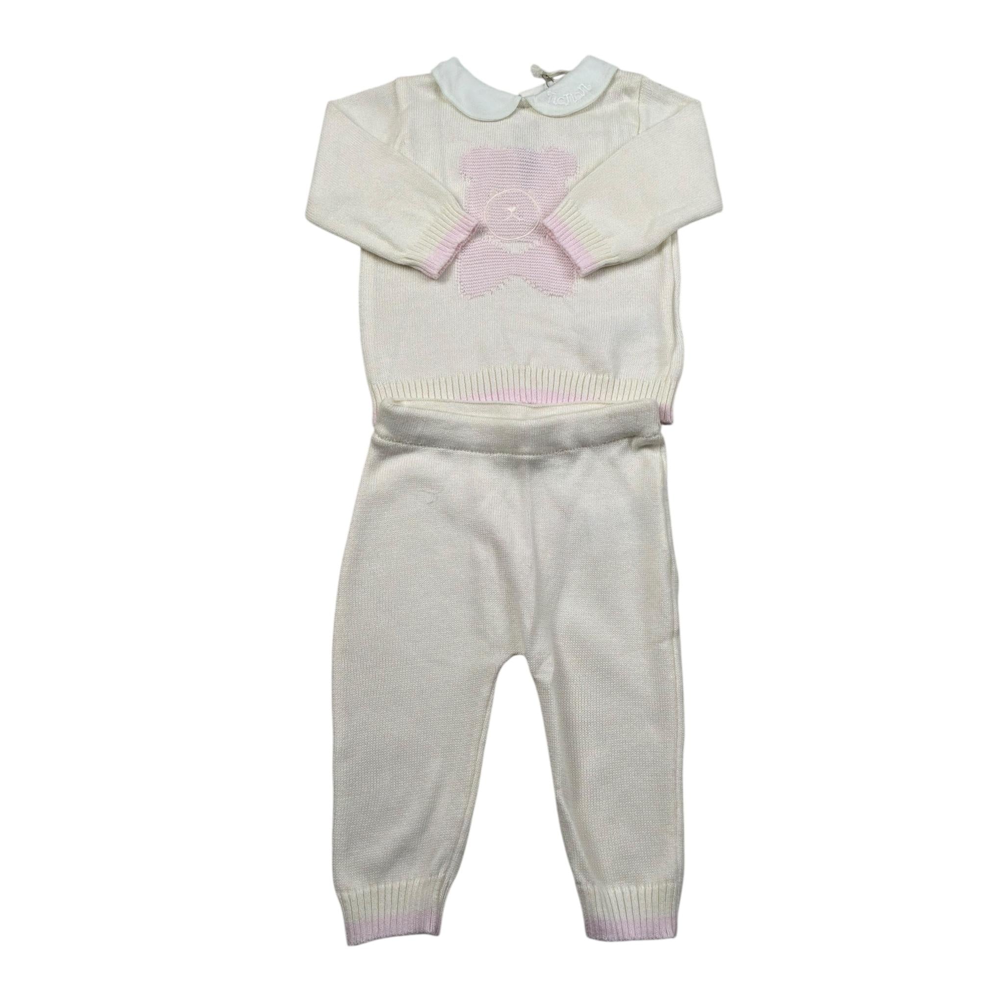 Nanan Completo 2 Pezzi Maglia-Pantalone Tinta Unita per Neonata E2401301R PANNA NANAN 