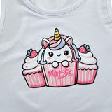 Mousse Canotta Tinta Unita con Stampa per Bambina UNILEOOOJ BIANCO MOUSSE 