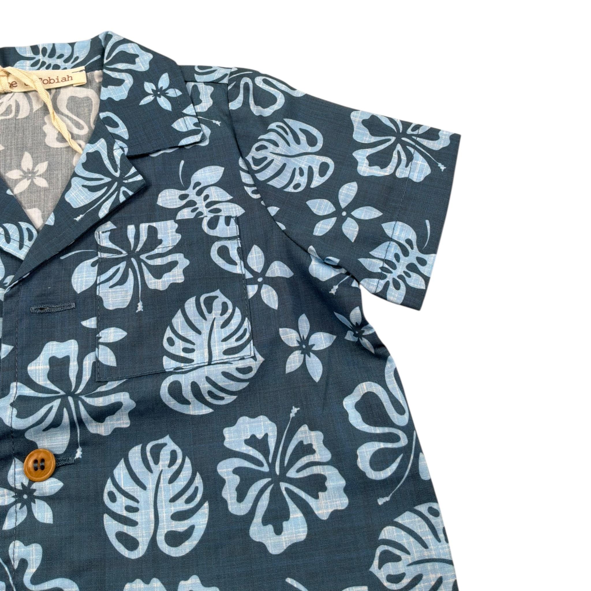 Zhoe & Tobiah Camicia Mezza Manica Tinta Unita Stampa Fantasia per Neonato WI1BN BLU ZHOE & TOBIAH 