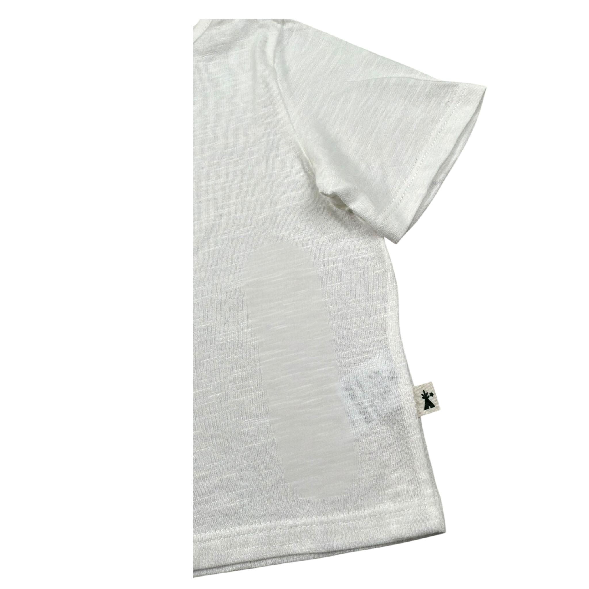 Petit Indi T-Shirt Girocollo Tinta Unita per Neonato SS25BK7617N BIANCO PETIT INDI 