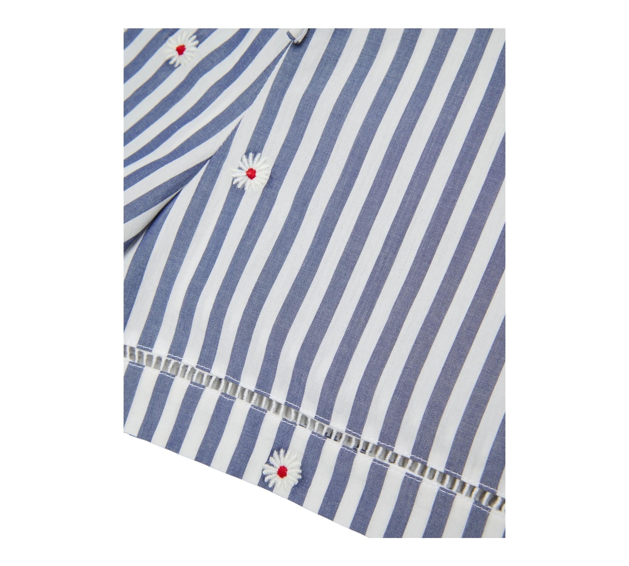 Max&Co. Short Tinta Unita con Fantasia A Righe per Bambina MX0121X BIANCO/BLU MAX&Co. 