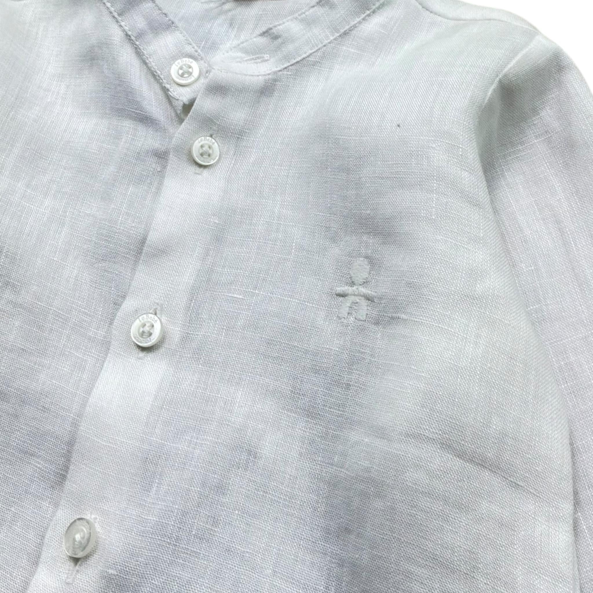 Le Bebe' Camicia Tinta Unita con Colletto Coreano per Neonato LBB5340 BIANCO LE BEBE' 