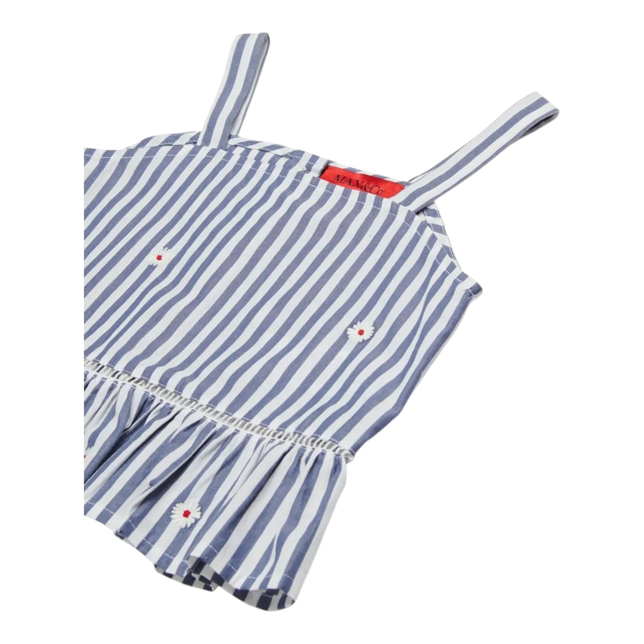 Max&Co. Top Tinta Unita con Fantasia A Righe per Bambina MX0120 BIANCO MAX&Co. 