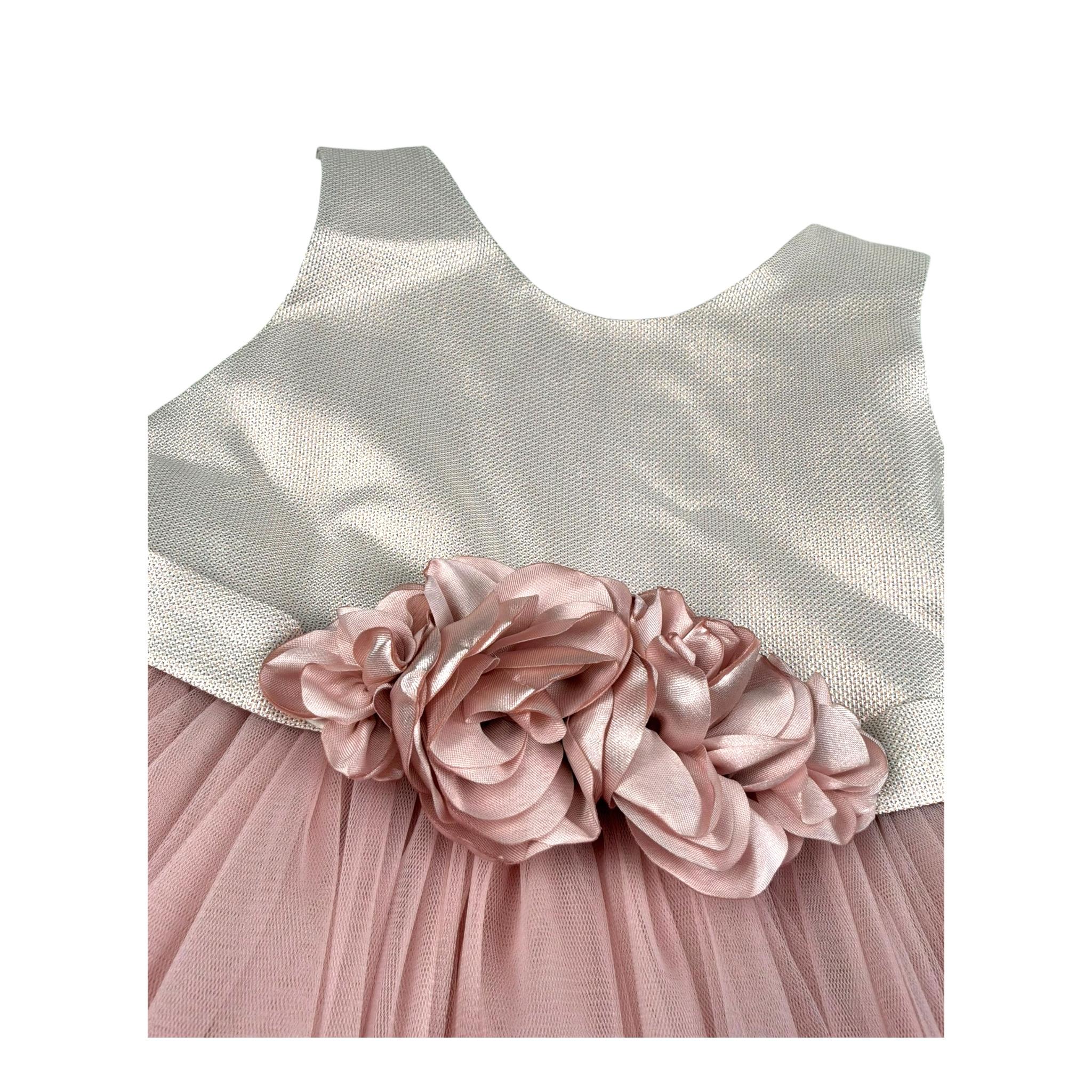 Bella Brilli Abito Cerimonia Tinta Unira Giromanica per Bambina BB902537 ROSA BELLA BRILLI 