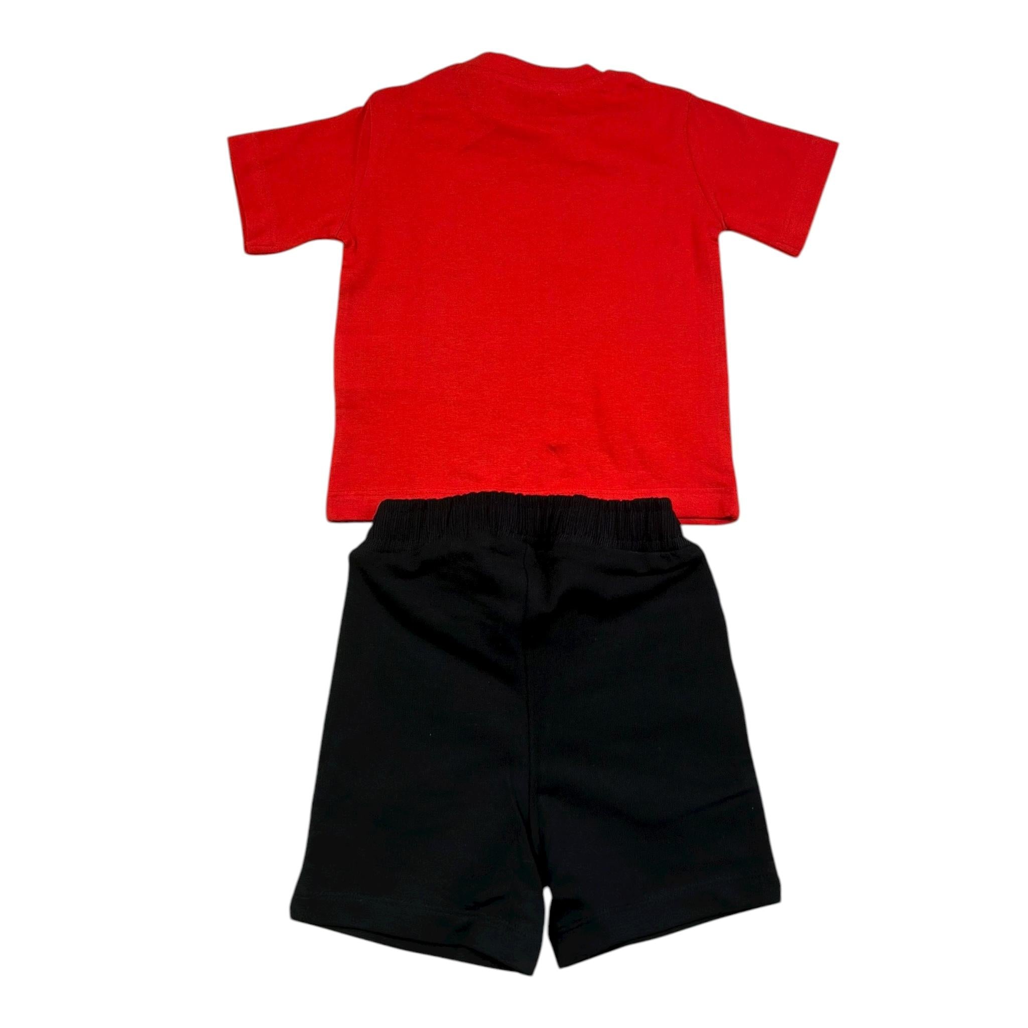 Cesare Paciotti Completo 2 Pezzi T-Shirt-Bermuda per Neonato CMP5114B NERO/ROSSO CESARE PACIOTTI 