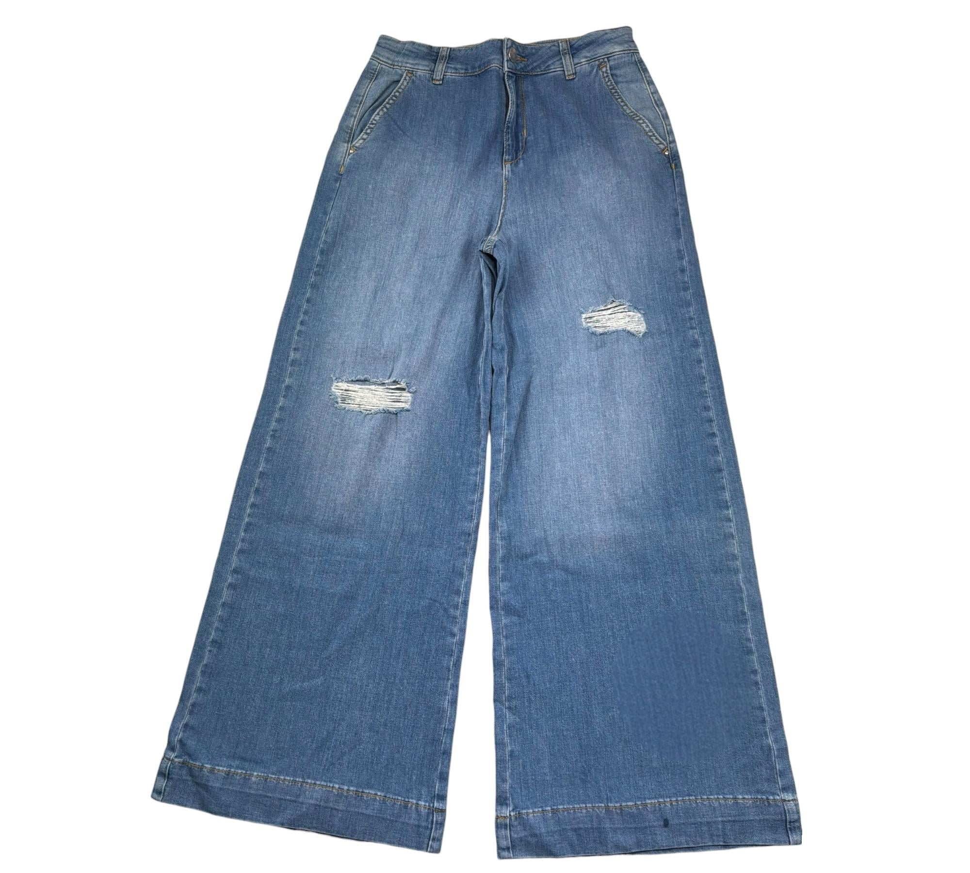Liu Jo Jeans Tinta Unita Modello Palazzo per Bambina GA3017 AZZURRO LIU JO 