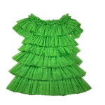 Y-Clu Abito Tinta Unita con Balze per Bambina Y19170 VERDE Y-CLU 