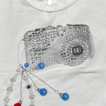 Miss Grant T-Shirt Girocollo tinta unita con Stampa Bianco per Neonata MG1235N BIANCO MISS GRANT 
