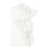 Monnalisa Canotta Tinta Unita con Balze per Bambina 17E601 BIANCO MONNALISA 