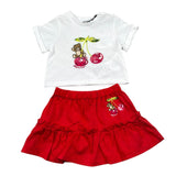 Moschino Completo 2 Pezzi Bicolore T-Shirt-Gonna per Neonata MDG01T BIANCO/ROSSO MOSCHINO 