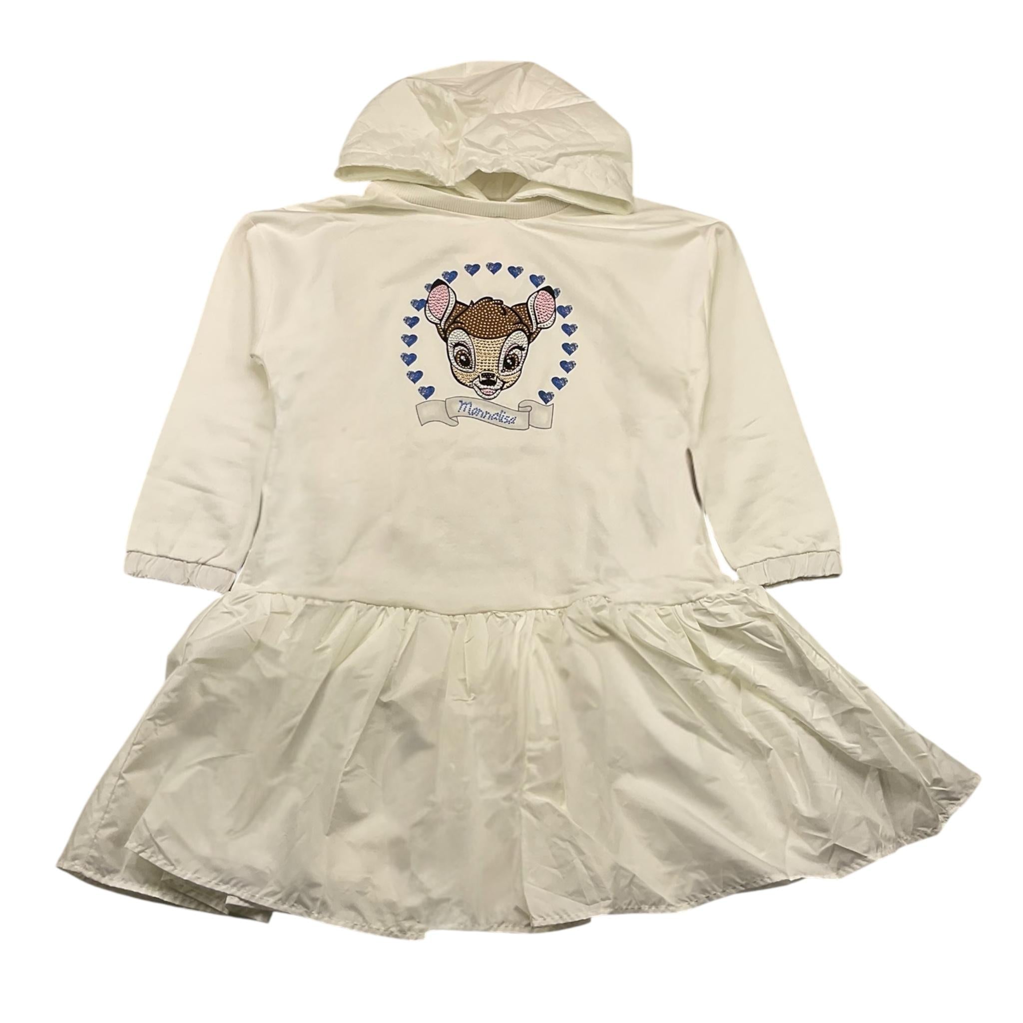 MONNALISA abito felpa tinta unita manica lunga cn cappuccio Panna per Bambina 198915RG PANNA MONNALISA 