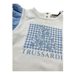 Trussardi T-Shirt Girocollo Tinta Unita con Maniche In Contrasto per Neonata TIP26128TS BIANCO TRUSSARDI 