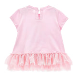Monnalisa Maxi T-Shirt Girocollo Tinta Unita con Brillantini per Neonata 39E615 ROSA MONNALISA 