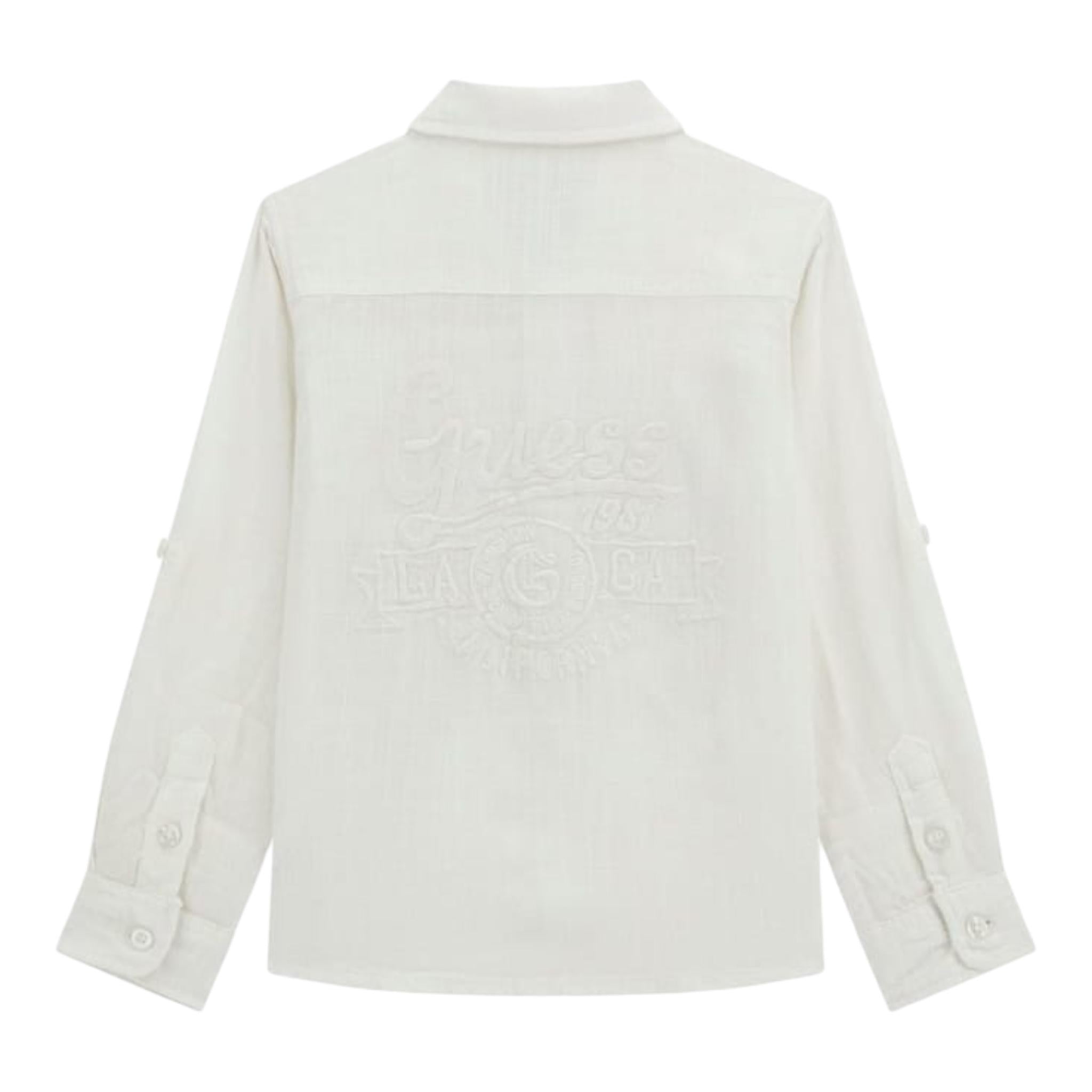 Guess Camicia Tinta Unita con Logo per Neonato N5GH00WFBT0X BIANCO GUESS 