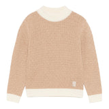 ELEVENTY maglia mezzo collo tinta unita con profili in contrasto Beige per Bambina EV9P10X BEIGE ELEVENTY 