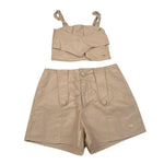 Fun & Fun Completo Short-Top Tinta Unita per Bambina 30939 SABBIA FUN & FUN 