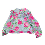 MISS BLUMARINE camicia tinta unita con fantasia fiori Azzurro per Bambina IF3158T3674 AZZURRO MISS BLUMARINE 