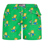 Saint Barth Costume Tinta Unita con Stampa Bart per Bambino BARTSOCCER VERDE SAINT BARTH 