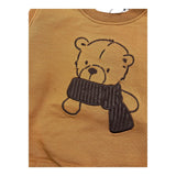 NAME.IT felpa chiusa girocollo tinta unita con ricami orso Senape per Neonato 13236038 SENAPE NAME.IT 