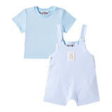 Moschino Completo 2 Pezzi T-Shirt-Salopette per Neonato MUG01I AZZURRO MOSCHINO 