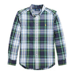 RALPH LAUREN camicia tricolore tinta unita con fantasia a righe Verde per Bambino 323952201002X VERDE RALPH LAUREN 