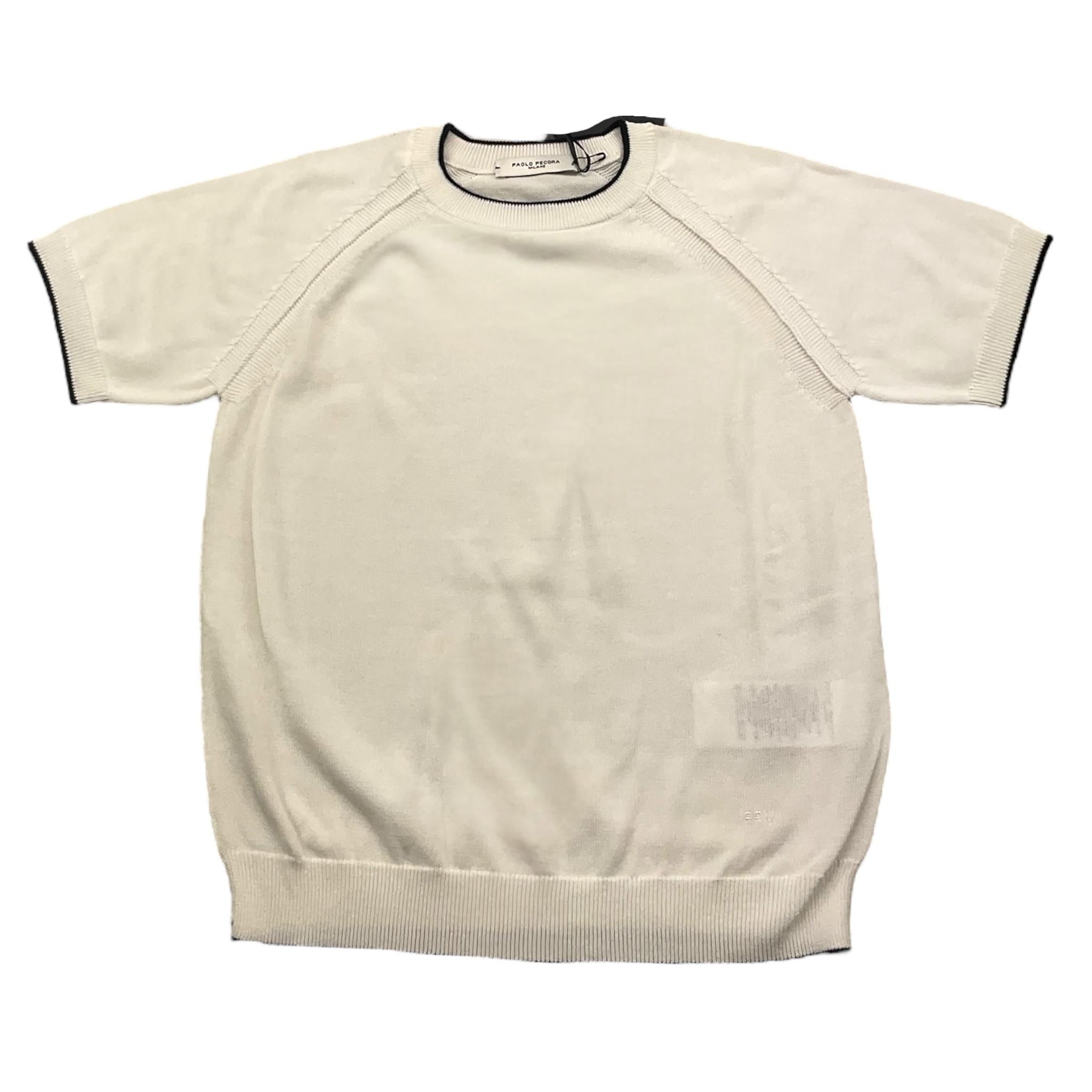 Paolo Pecora T-Shirt Girocollo In Maglia Tinta Unita per Bambino PP3985 BIANCO PAOLO PECORA 