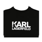 Karl Lagerfeld T-Shirt Girocollo Tinta Unita con Logo per Bambino Z30435 NERO KARL LAGERFELD 