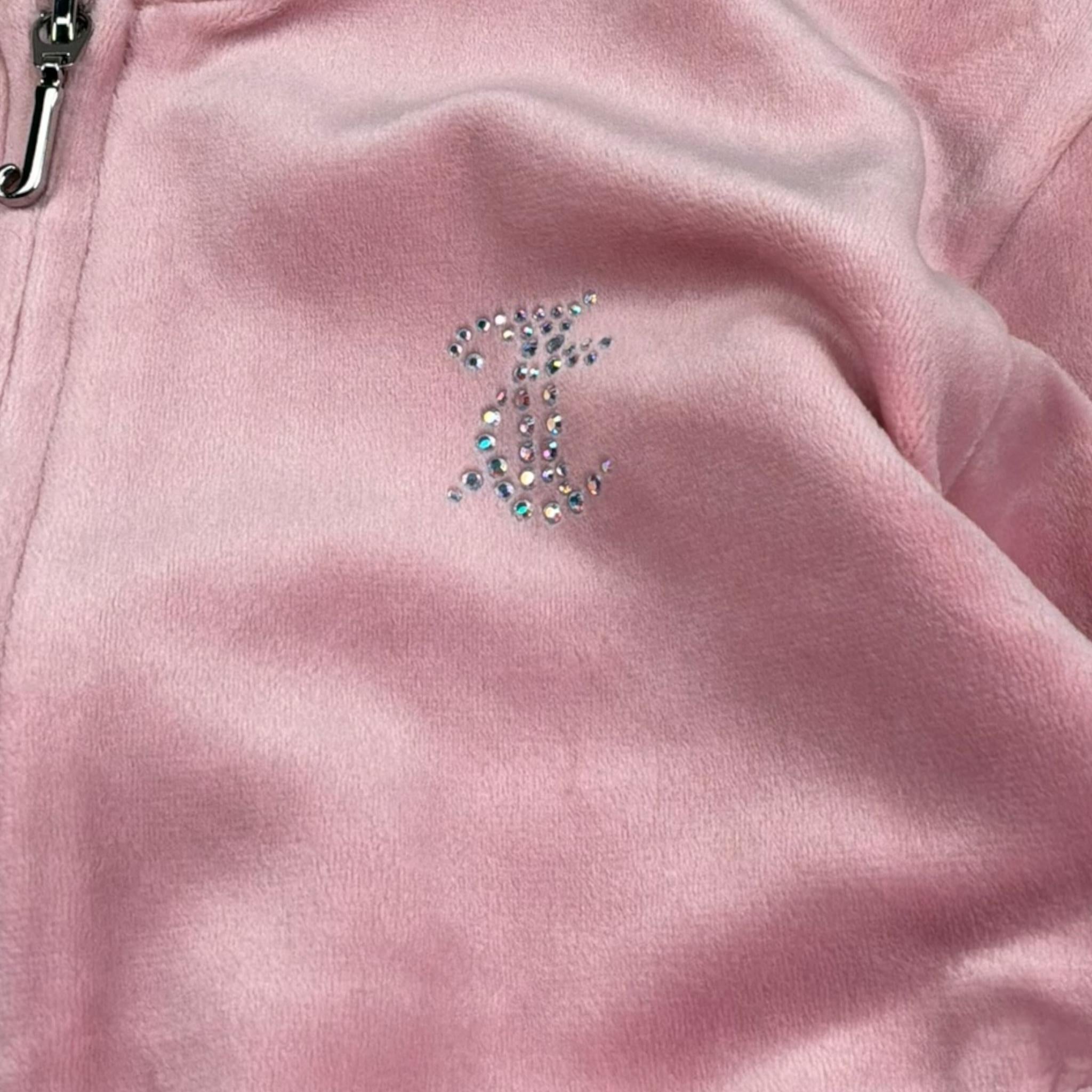 Juicy Couture Felpa Tinta Unita con Zip E Brillantini per Bambina JBX6602 ROSA JUICY COUTURE 