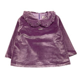 NANAN camicia manica lunga tinta unita in velluto Lilla per Bambina I2345948 LILLA NANAN 