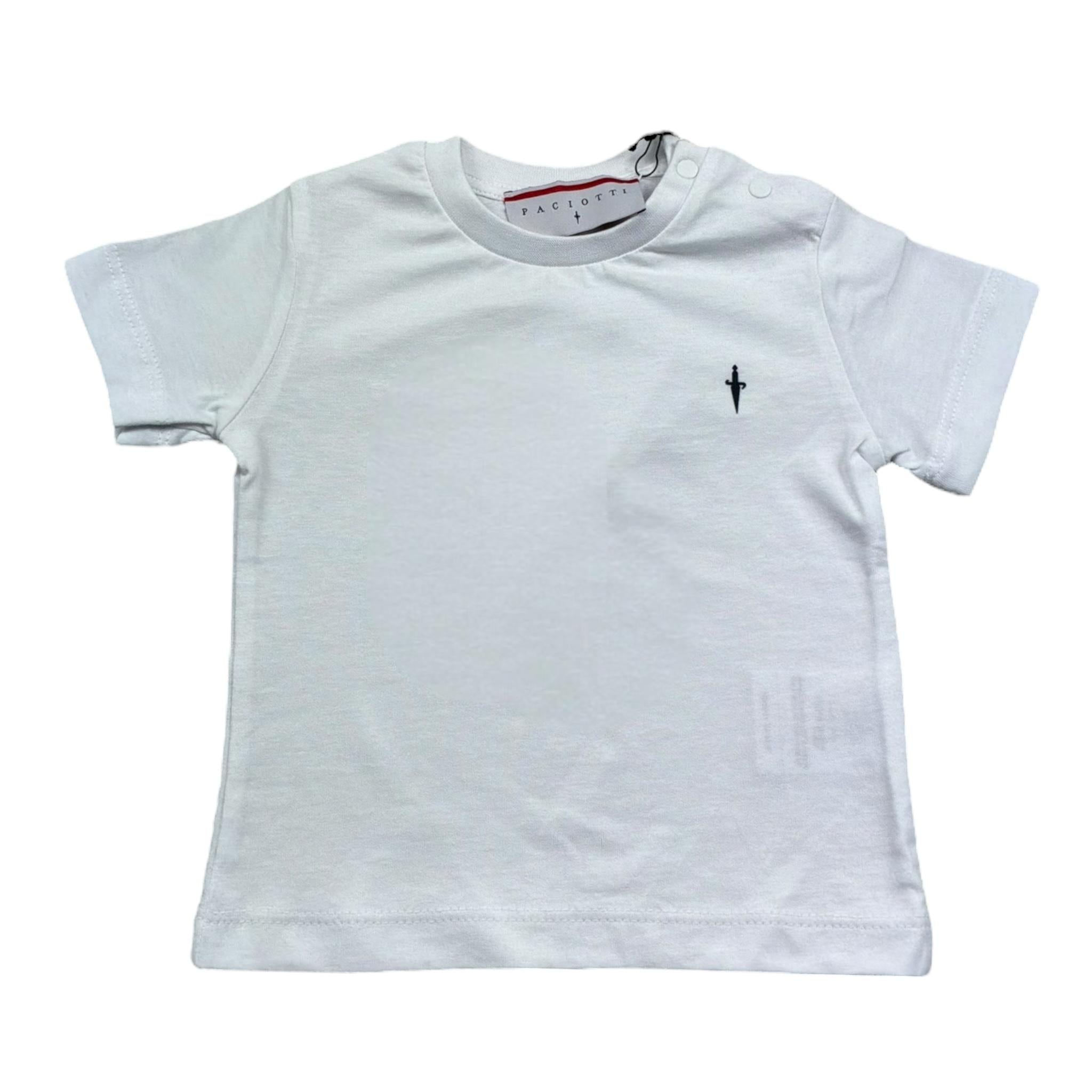 Cesare Paciotti T-Shirt Girocollo Tinta Unita con Stampa per Neonato TSP5155BX BIANCO CESARE PACIOTTI 