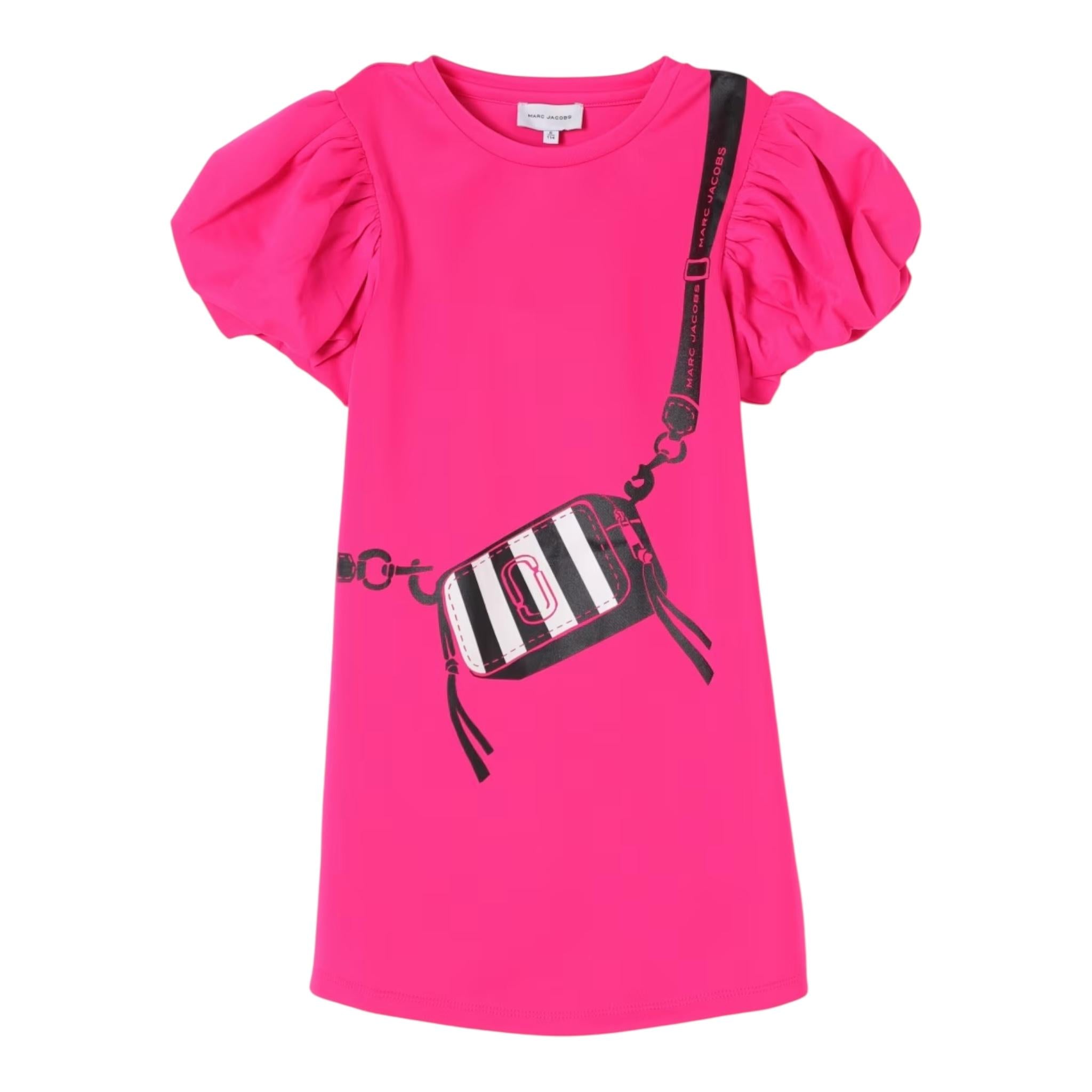 Marc Jacobs Abito Mezza Manica Tinta Unita con Stampa per Bambina W60496 FUXIA MARC JACOBS 