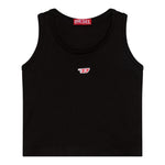 Diesel Canotta tinta unita con Logo Nero per Bambina J02238XX NERO DIESEL 