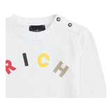 John Richmond Shirt Girocollo Tinta Unita con Stampa per Neonato RIA240066TS BIANCO JOHN RICHMOND 