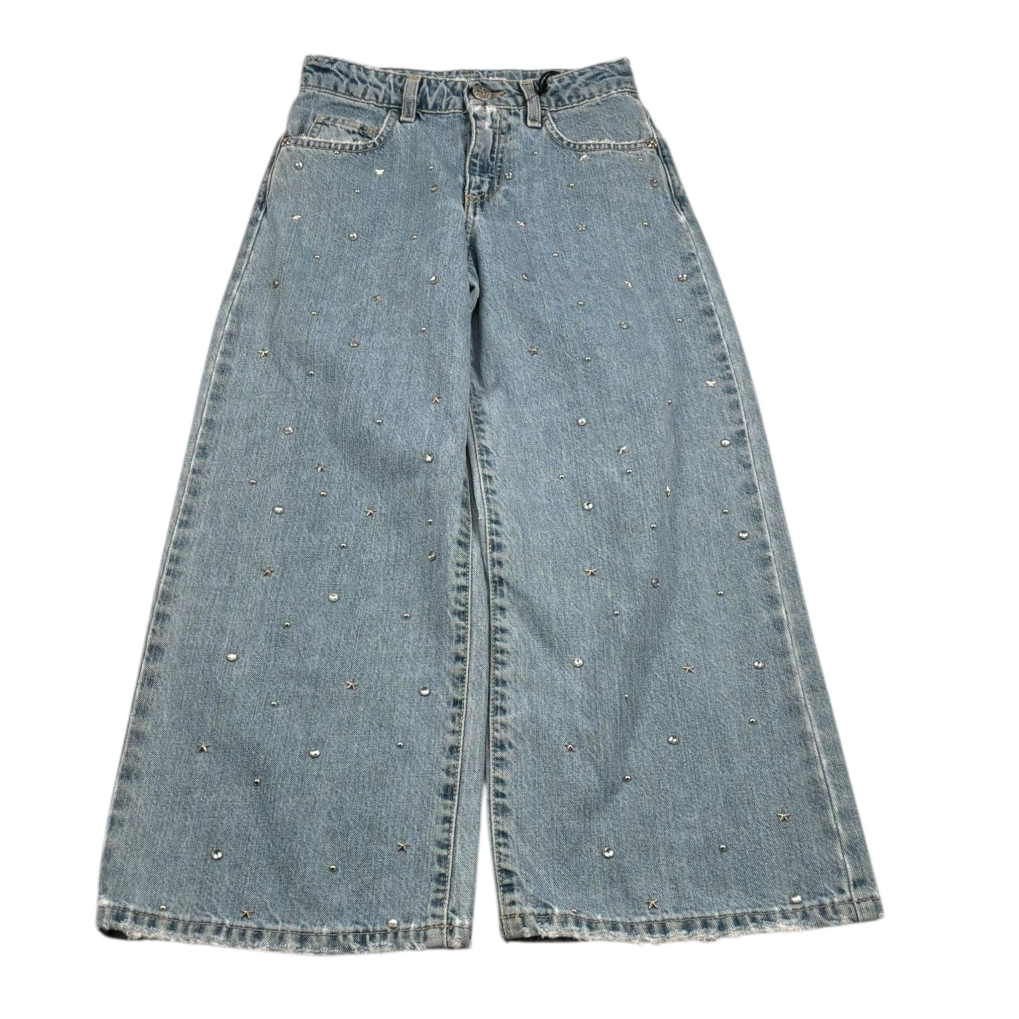 John Richmond Jeans Tinta Unita con Brillantini per Bambina RGP26133JE AZZURRO JOHN RICHMOND 