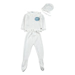 Juliana Completo 3 Pezzi Maglia-Ghettina-Cappello Bianco per Neonata 25036 BIANCO JULIANA 
