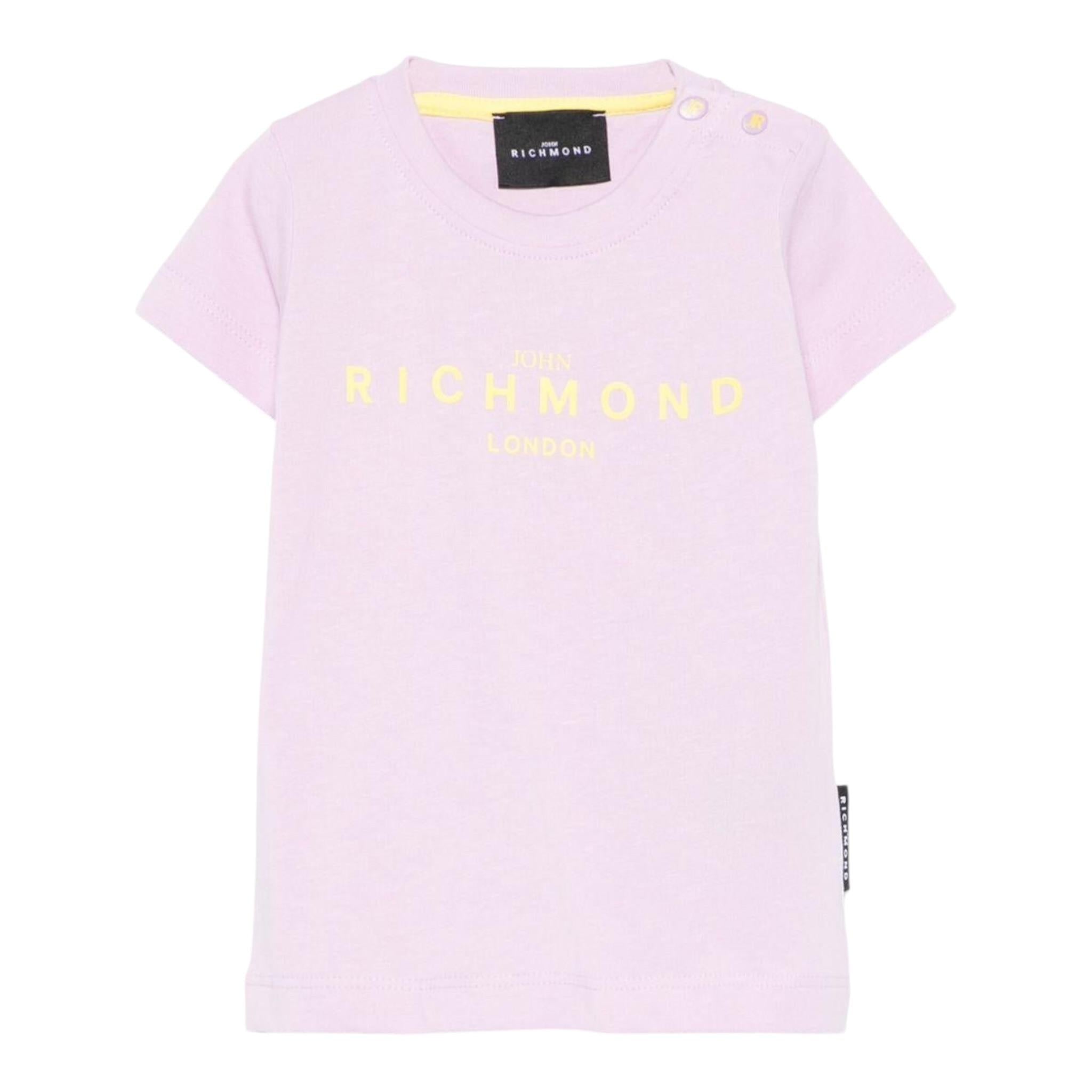 John Richmond T-Shirt Girocollo Tinta Unita con Stampa per Neonata RIP25002TSXXX LILLA JOHN RICHMOND 