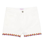 Emilio Pucci Short Tinta Unita con Profili In Contrasto per Bambina PW6A69 BIANCO EMILIO PUCCI 