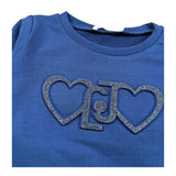Liu Jo Felpa Chiusa Girocollo Tinta Unita con Logo per Neonata KA5014NX BLU LIU JO 