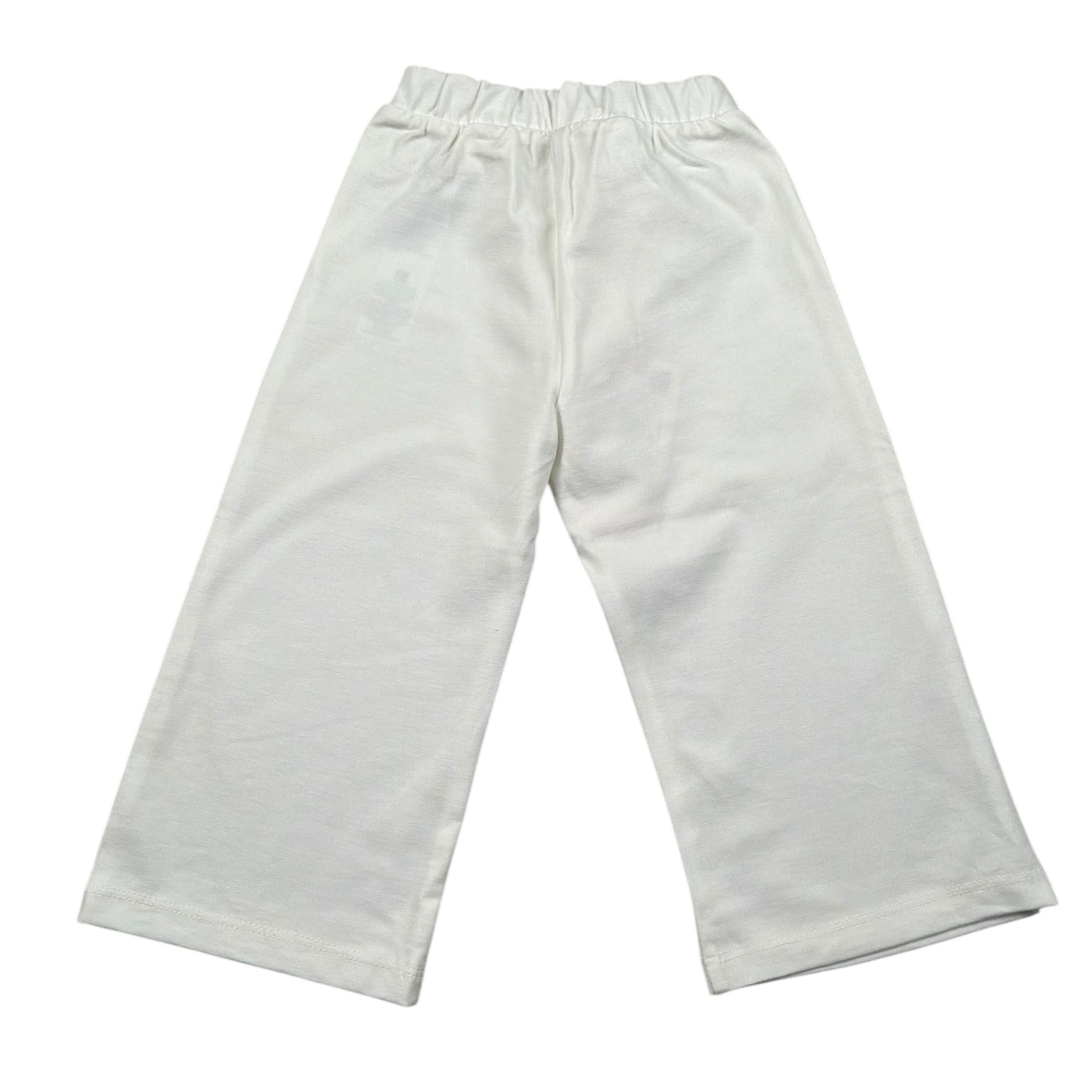 Please Pantalone Tinta Unita con Elastico In Vita per Neonata PE51172G73 BIANCO PLEASE 