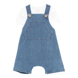 Teddy E Minou Completo 2 Pezzi T-Shirt-Salopette per Neonato E25CP064J0003 BLU TEDDY E MINOU 