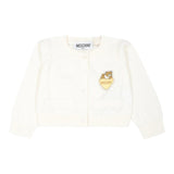 MOSCHINO cardigan tinta unita con applicazione Panna per Neonata MDW014 PANNA MOSCHINO 