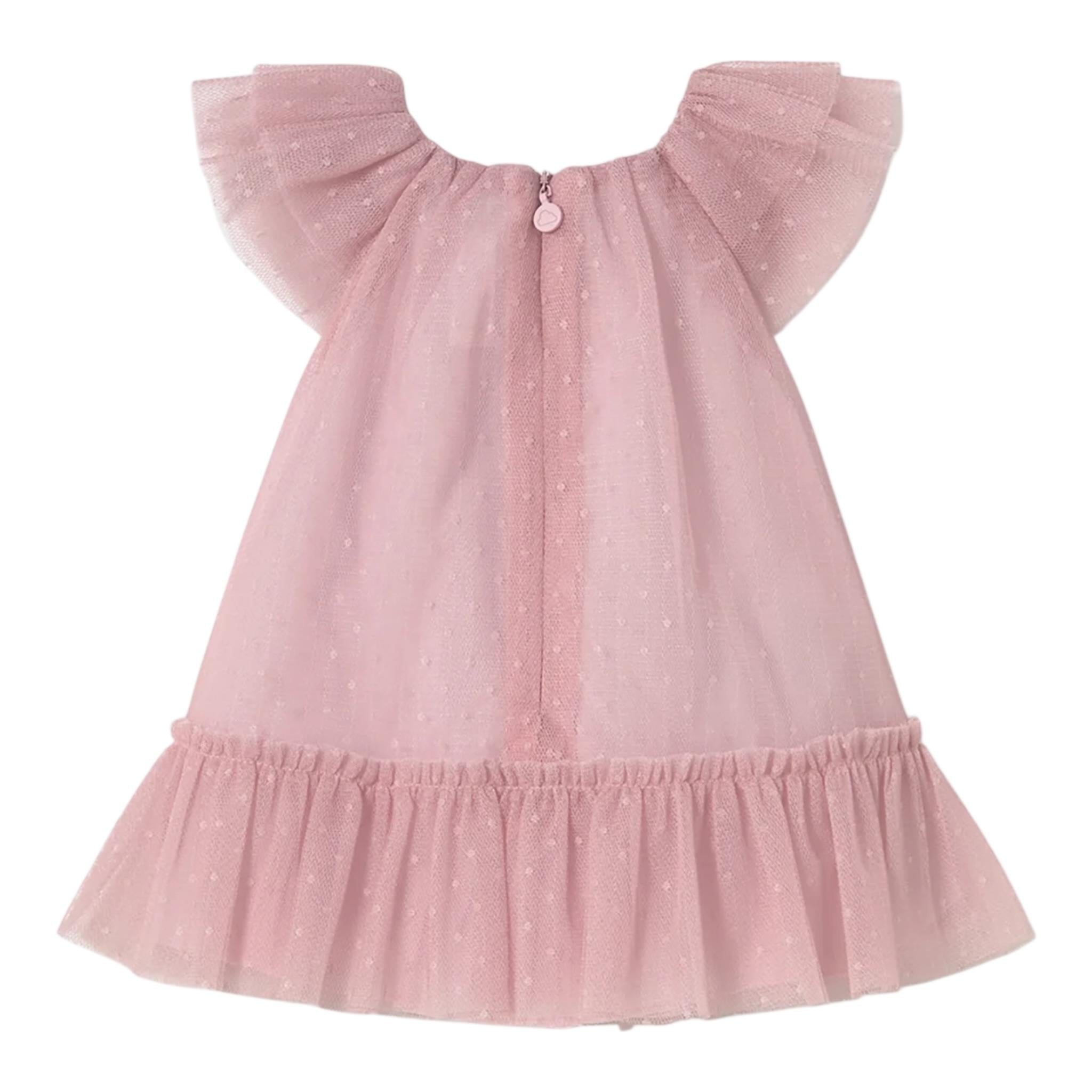 Mayoral Abito Giromanica Tinta Unita con Tulle per Neonata 1850XX ROSA MAYORAL 