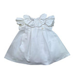 Le Bebe' Abito Tinta Unita con Rouches per Neonata LBG6396 BIANCO LE BEBE' 