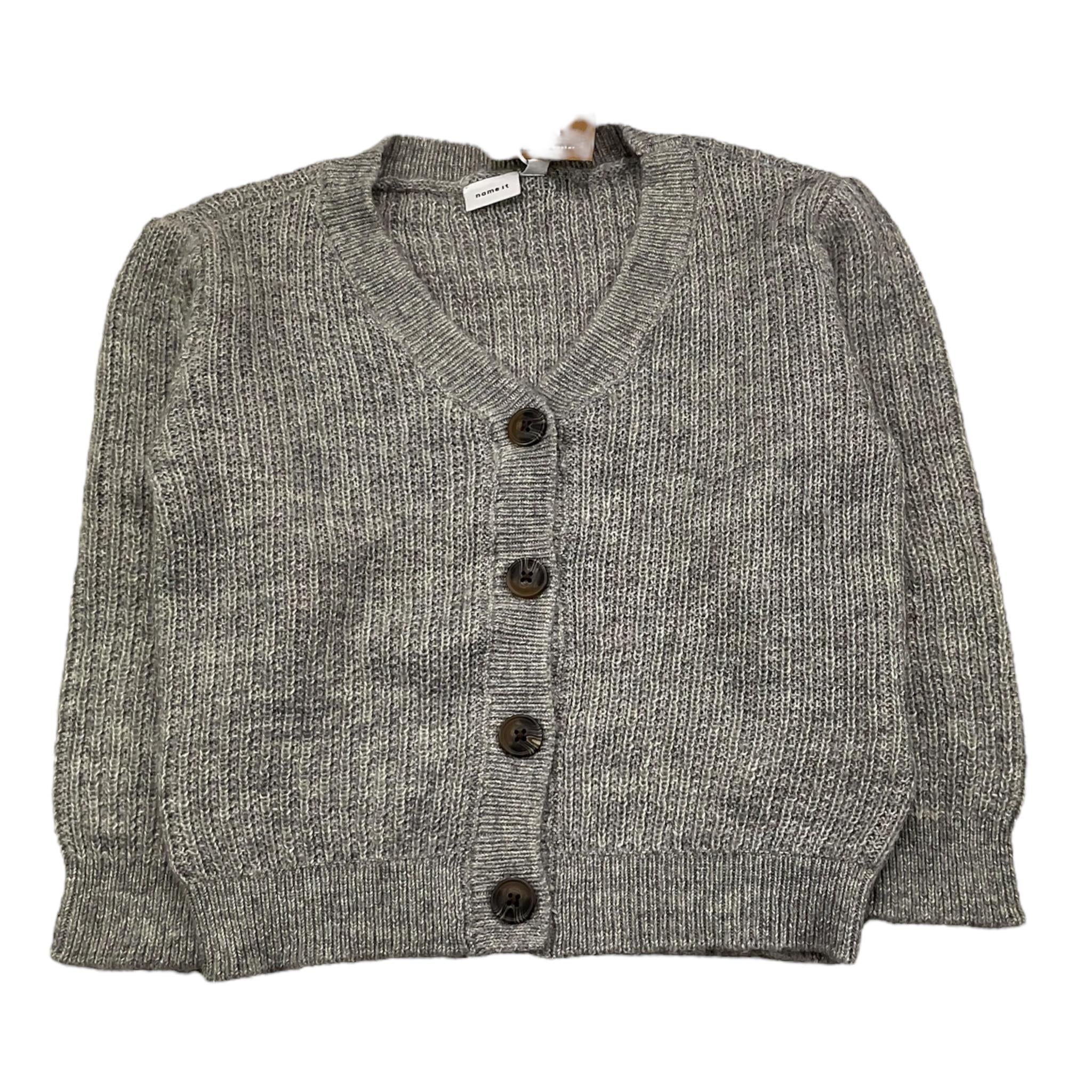 NAME.IT cardigan tinta unita scollo a v Grigio per Bambino 1319017 GRIGIO NAME.IT 