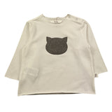 TEDDY E MINOU shirt tinta unitacn ricamo faccia gatto Panna per Neonato I22SH008M0115 PANNA TEDDY E MINOU 