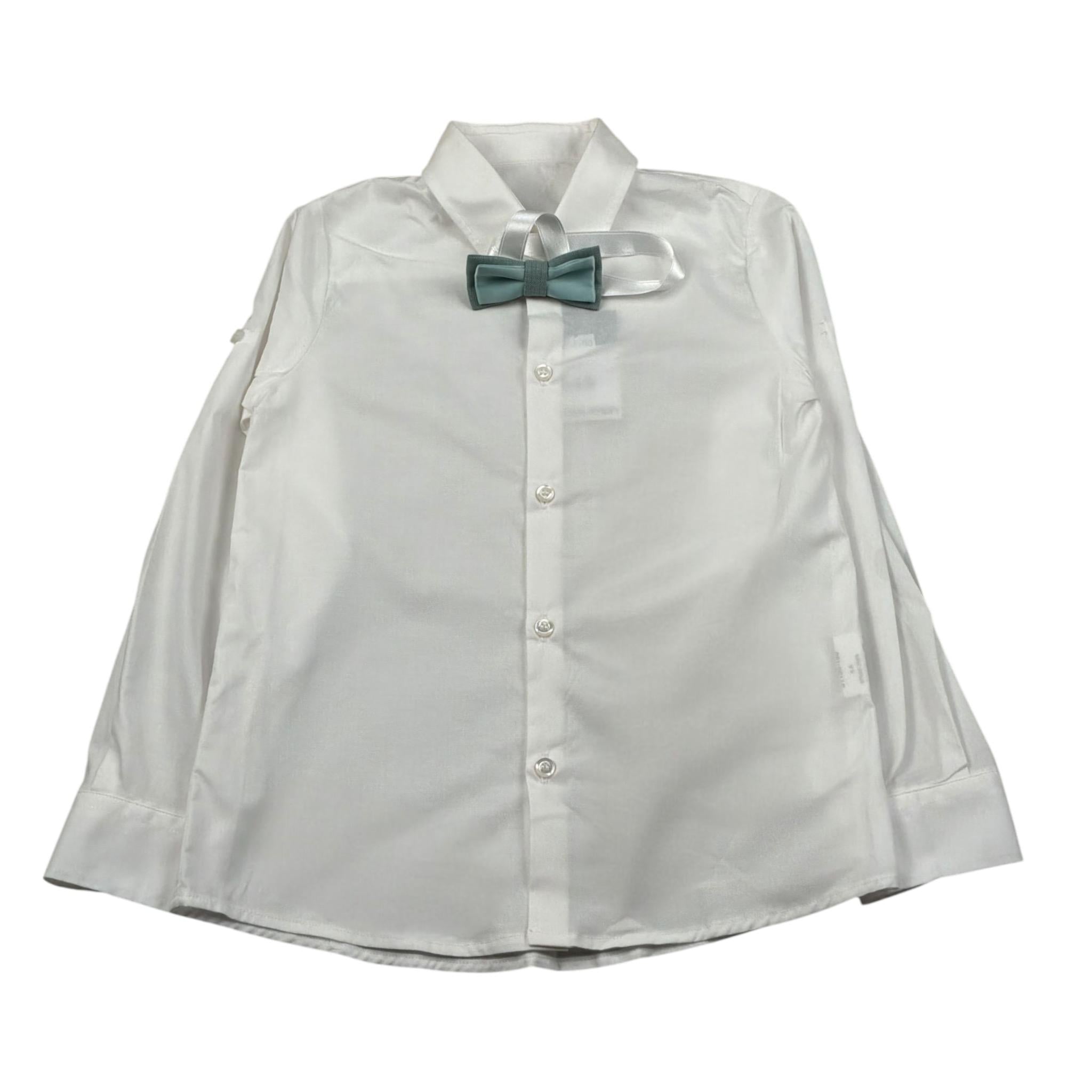 New Gereration Camicia Manica Lunga tinta unita con Papillon Bianco per Bambino 51150 BIANCO NEW GERERATION 