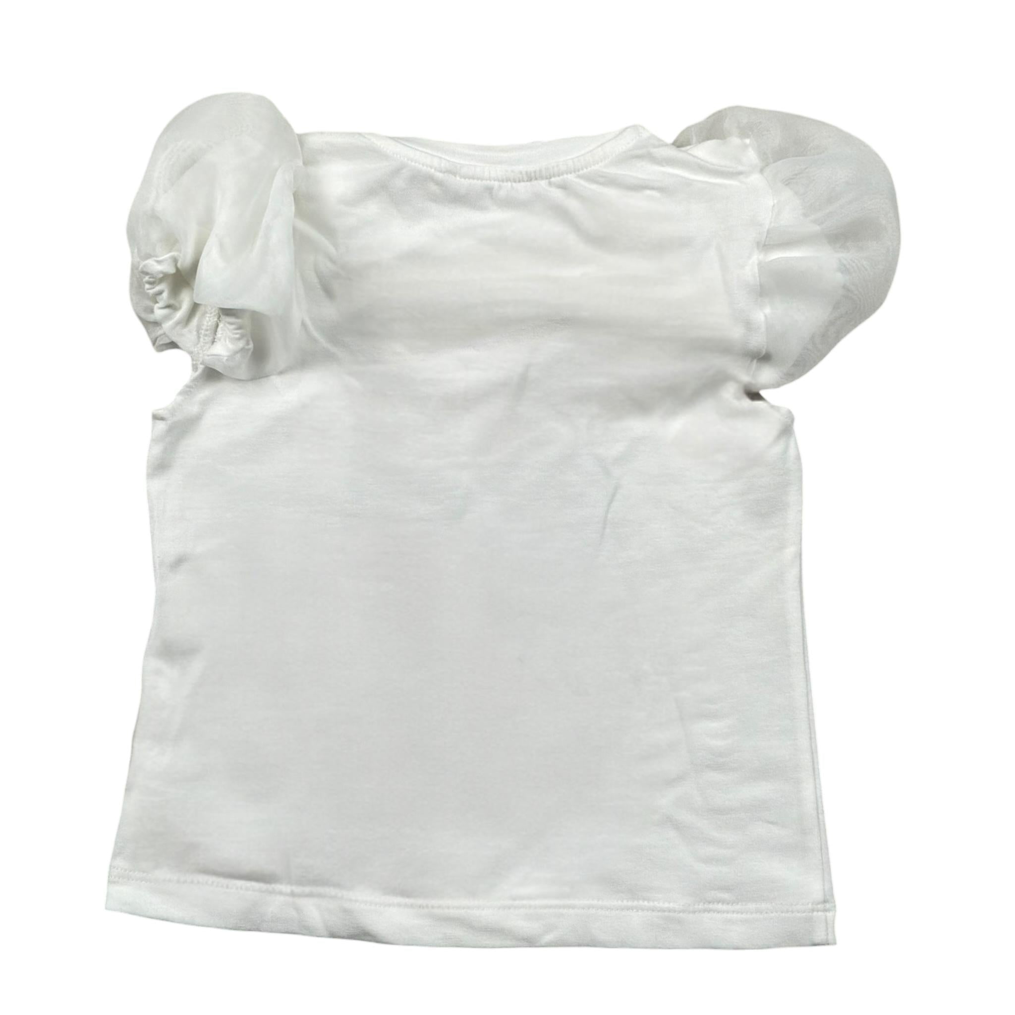 Miss Grant T-Shirt Girocollo Tinta Unita con Stampa per Bambina MG1358 BIANCO MISS GRANT 