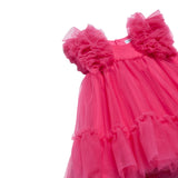 Abel & Lula Abito Mezza Manica Tinta Unita In Tulle per Neonata 502992X FUXIA ABEL & LULA 